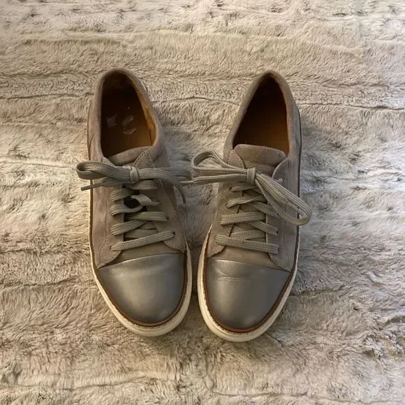 𝅺: : Caslon Suede Metallic & Grey Sneakers : :​ - Picture 3 of 14